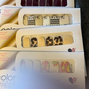 Retired Color Street Nail Strips - Burgundy, Black, Cream, Pink